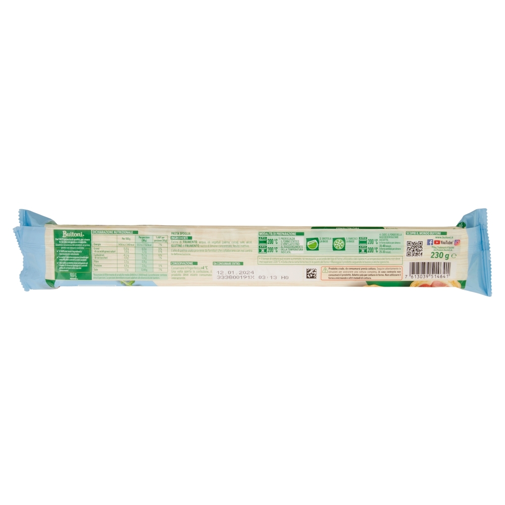 BUITONI la Sfoglia Delicata Pasta Sfoglia Fresca Leggera Rotonda Rotolo 230 g